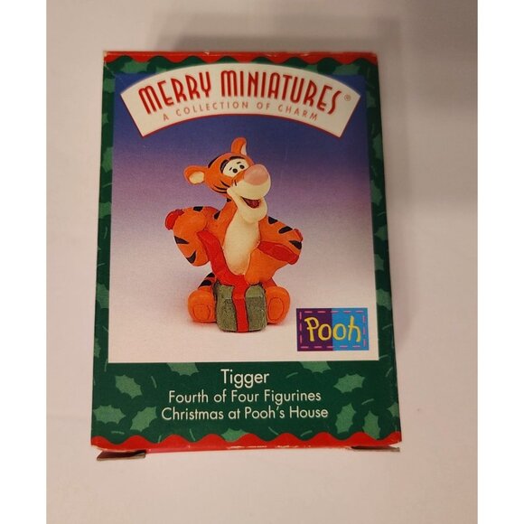 Vintage Set of 3 Winnie the Pooh Merry Miniatures Piglet Tigger Eeyore Christmas - Picture 2 of 3